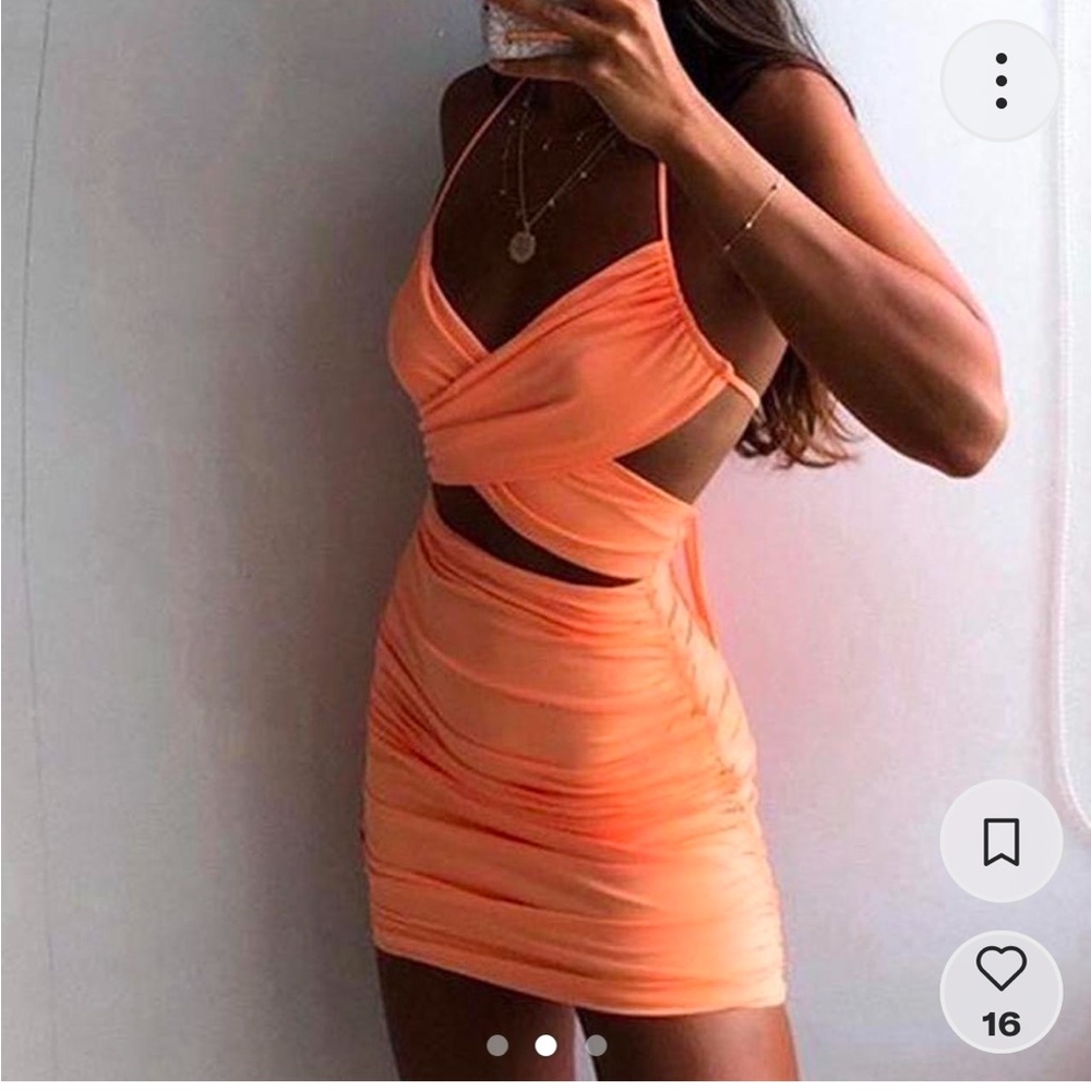 tigermist orange honroe xsmall dress